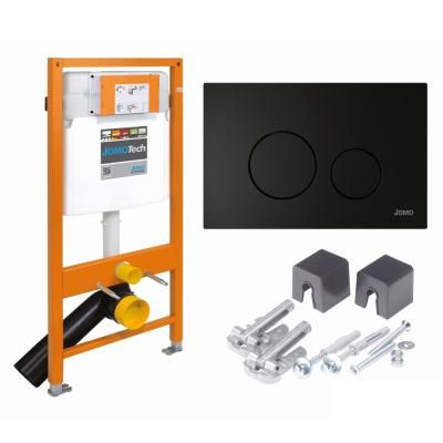 Система инсталляции Jomo Tech 174-91103000-00 с клавишей, для унитазов, черное матовое стекло