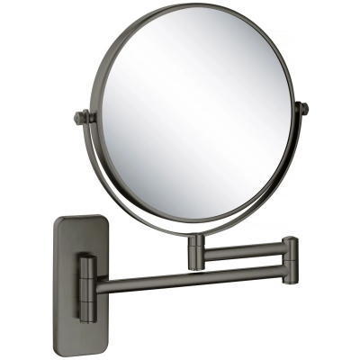 Зеркало косметическое Aquatek AQ4911BGM с 5x увеличением, настенное, оружейная сталь матовый