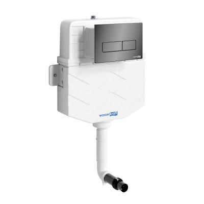 Бачок скрытого монтажа WasserKRAFT 10TLT.031.ME.PB03 с кнопкой смыва, белый, черный