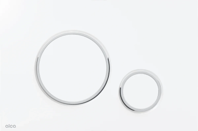 Кнопка смыва AlcaPlast M776 для инсталляции, белый матовый/хром/белый матовый