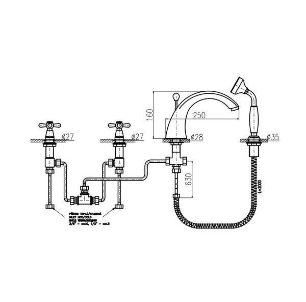 Смеситель Rav Slezak Morava Retro MK369.5SSM для ванны бронза