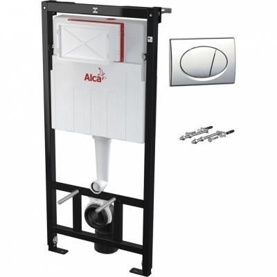 Система инсталляции для унитазов AlcaPlast Solomodul AM101/1120-3:1 RUS SET+M71 3 в 1 кнопка хром