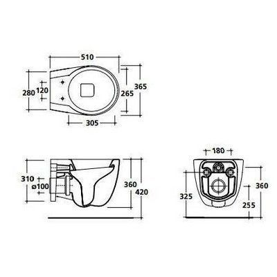 Чаша для унитаза подвесного Galassia Ergo 7109