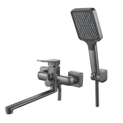 Смеситель для ванны однорычажный  Shevanik S9902T, Оружейная сталь