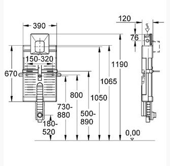 Система инсталляции Grohe Uniset 387850 для писсуара