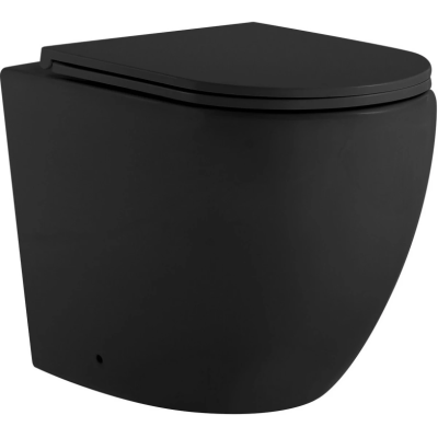 Унитаз приставной Abber Bequem AC1111TMB безободковый, торнадо, с сиденьем микролифт, черный матовый