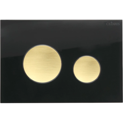 Кнопка смыва Cezares Lux LUX-GN-BORO-C для инсталляции, черный/золотой матовый
