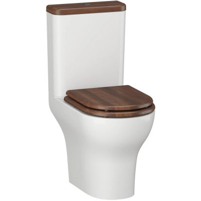 Унитаз-компакт Opadiris Палермо OS24724N безободковый, с сиденьем микролифт, белый/светлый орех