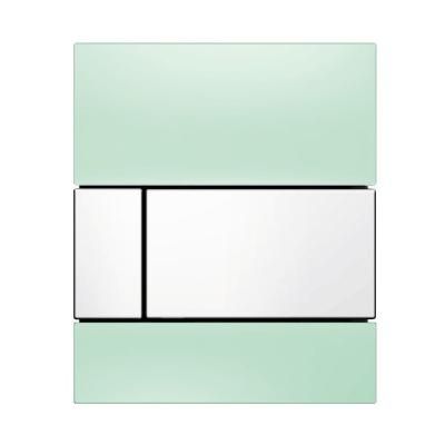 Кнопка смыва Tece Square Urinal 9242803 зеленое стекло, кнопка белая
