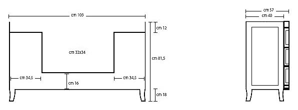 Тумба с раковиной Tiffany World Armony 7224 112 напольная, белая матовая, ручки хром