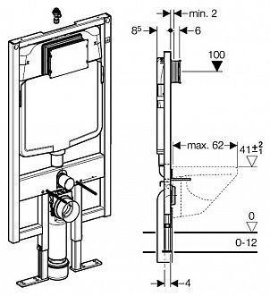 Система инсталляции Geberit Duofix UP700 111.726.00.1 для унитазов
