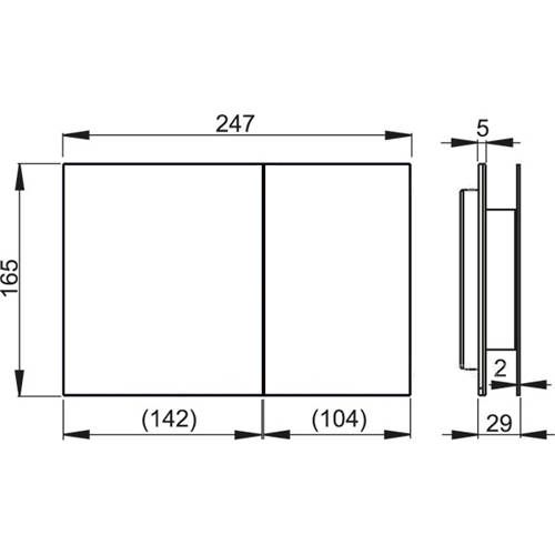 Кнопка смыва AlcaPlast Flat AIR LIGHT-GREEN металл матовый, подсветка зеленая