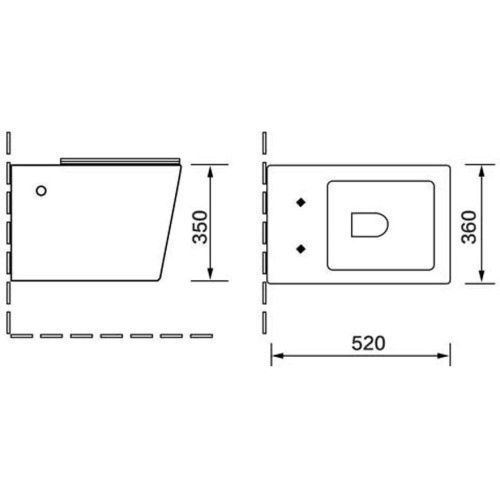 Унитаз Vincea Q-Line VT1-12G1B (подвесной) золото/черный