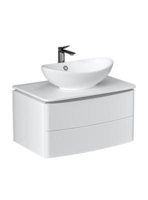 Тумба под раковину Velvex Luna 800-0-2 со столешницей навесная белый (tp.LUN.80.2Y)