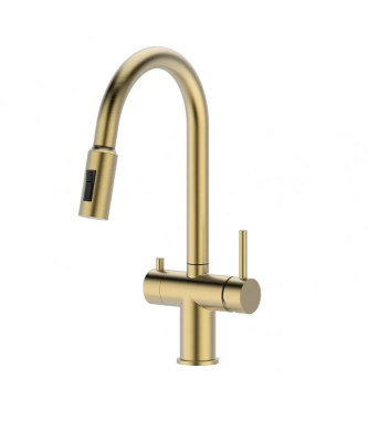 Смесители для кухни с выдвижной лейкой и под фильтр Vieir V15060-S золото