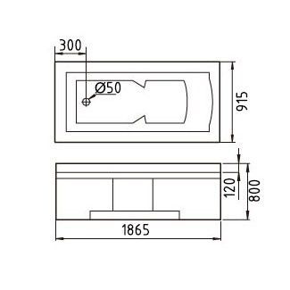 Акриловая ванна Gemy G9057 II K R с гидромассажем