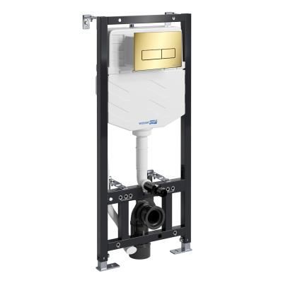 Система инсталляции для подвесного унитаза WasserKRAFT 10TLT.010.ME.PG03 с клавишей смыва, белый, глянцевое золото