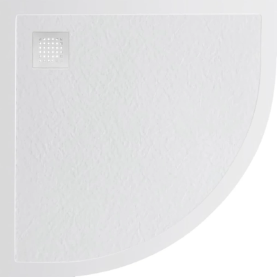 Душевой поддон BelBagno Uno TRAY-MR-UNO-R-90-550-35-W-BO 90x90 см, из литьевого мрамора, четверть круга, белый