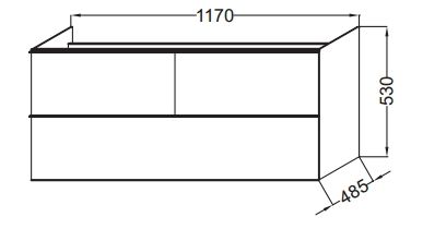 Тумба для комплекта Jacob Delafon Odeon Up EB892-N14 120 см, 3 ящика, серый антрацит