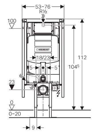 Система инсталляции Geberit Duofix UP320 111.390.00.5 угловой монтаж