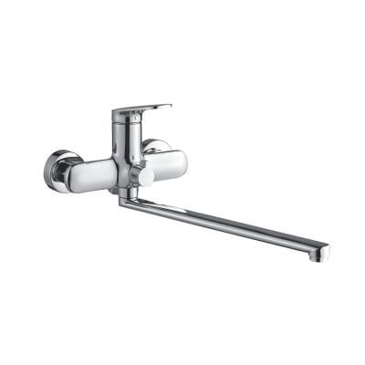 Смеситель для ванны однорычажный излив 35 см, переключение душ - корпус/дивертор/картридж Shevanik S8522, Хром