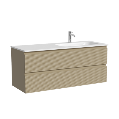 Тумба подвесная SANCOS Folk правая 1190х445х500, c двумя ящиками оснащенными доводчиками, Капучино, FL120RCP