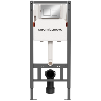 Инсталляция для унитаза Ceramica Nova Balance Square CN121002CH с кнопкой смыва, хром