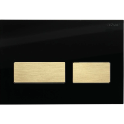 Кнопка смыва Cezares Lux LUX-GN-2-BORO для инсталляции, черный/золотой матовый