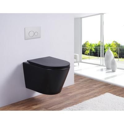 Унитаз подвесной Esbano Clavel безободковый, черный матовый