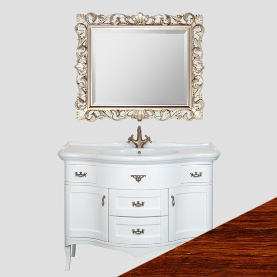 Мебель для ванной Tiffany World Victory 112, 4 ящика, 2 дверцы, орех, ручки бронза