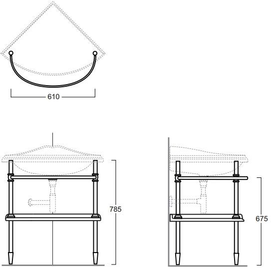 Консоль напольная Simas Arcade 1011br для раковины бронза