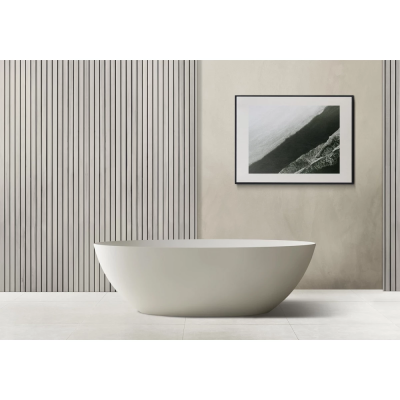 Ванна из литьевого мрамора Abber Stein AS9625-1.8 180x85 см, отдельностоящая, белый матовый