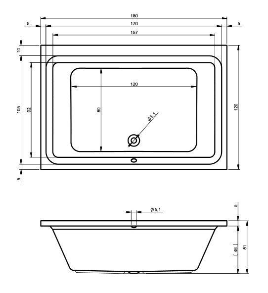 Ванна акриловая Riho Olivia BZ7700500000000 180х120