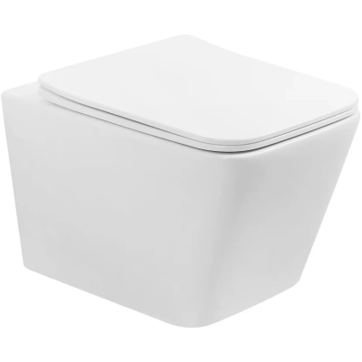 Унитаз подвесной Abber Rechteck AC1201T безободковый, торнадо, с сиденьем микролифт, белый