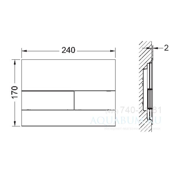 Кнопка смыва Tece Square 9240811 хром глянцевый