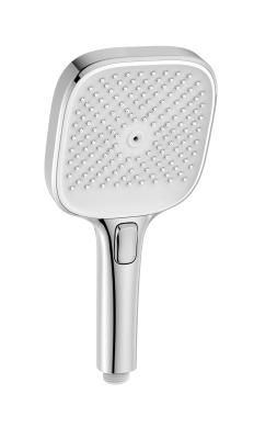 Душевая лейка SANCOS Nok square, кнопочное управление, 125x125 мм, 3 режима, цвет хром/белый,  SC6002CH-W