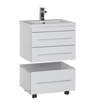 Тумба под раковину Aquanet Верона 00176667 58 белая, подвесная, 2 ящика