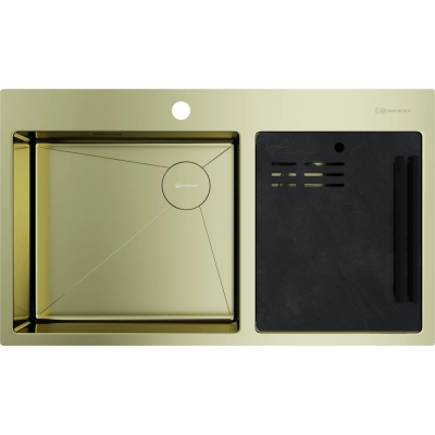 Кухонная мойка Omoikiri Akisame 86-2 Side-LG 4997048 86x51 см, светлое золото