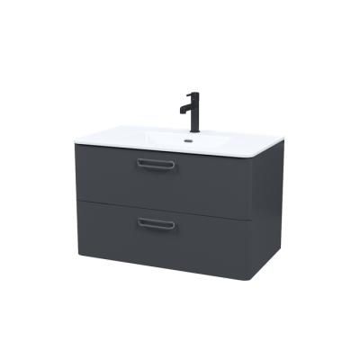 Тумба с умывальником, подвесная, 80 см, серый, Brick, IDDIS, BRI80G0i95K