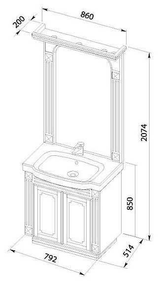 Тумба под раковину Aquanet Фредерика new 00170095 80