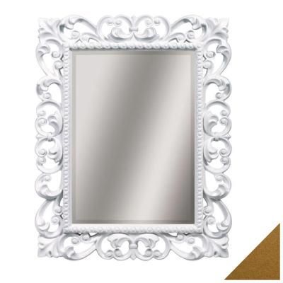 Зеркало Tessoro Isabella TS-2076-750-W/B 75 с фацетом, белый глянец с бронзой