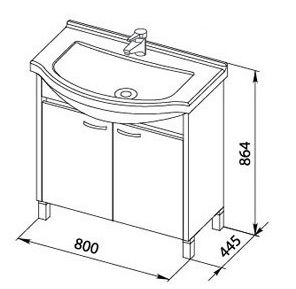 Тумба под раковину Aquanet Донна 00168931 80 светлый дуб