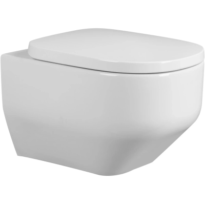 Унитаз подвесной Abber Rechteck AC1218 безободковый, торнадо, с сиденьем микролифт, белый