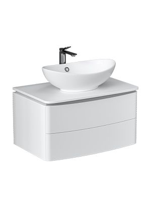 Тумба под раковину Velvex Luna 800-0-2 со столешницей навесная белый (tp.LUN.80.2Y)