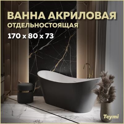 Ванна акриловая отдельностоящая Teymi Ellie 170x80x73, чёрная матовая T130118