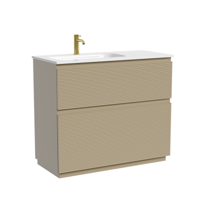 Тумба напольная SANCOS Folk Floor левая 995х445х850, c двумя ящиками оснащенными доводчиками, Капучино, FL100FLCP