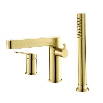 Смеситель BelBagno Delta DEL-BVD3-BORO на борт ванны, брашированное золото