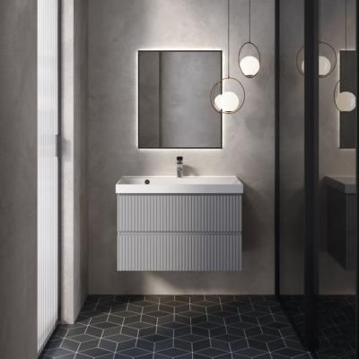 Тумба под умывальник подвесная AQUAme "S1" AQM900180GM 80 см., цвет серый.