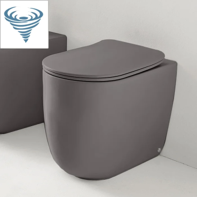 Унитаз приставной Kerasan Nolita 531989 безободковый, торнадо, железо матовое