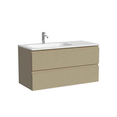 Тумба подвесная SANCOS Folk левая 995х445х500, c двумя ящиками оснащенными доводчиками, Капучино, FL100LCP